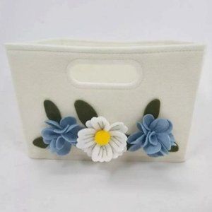 Spritz™ Floral Felt Basket Cream